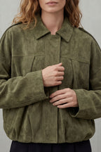 Kacob | Sculpted Volume Suede Bomber Jacket