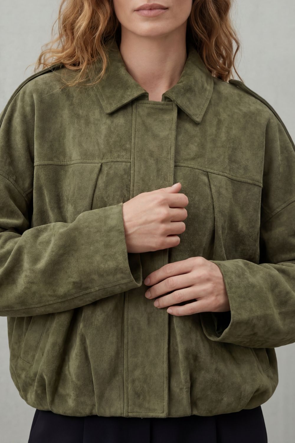 Kacob | Sculpted Volume Suede Bomber Jacket