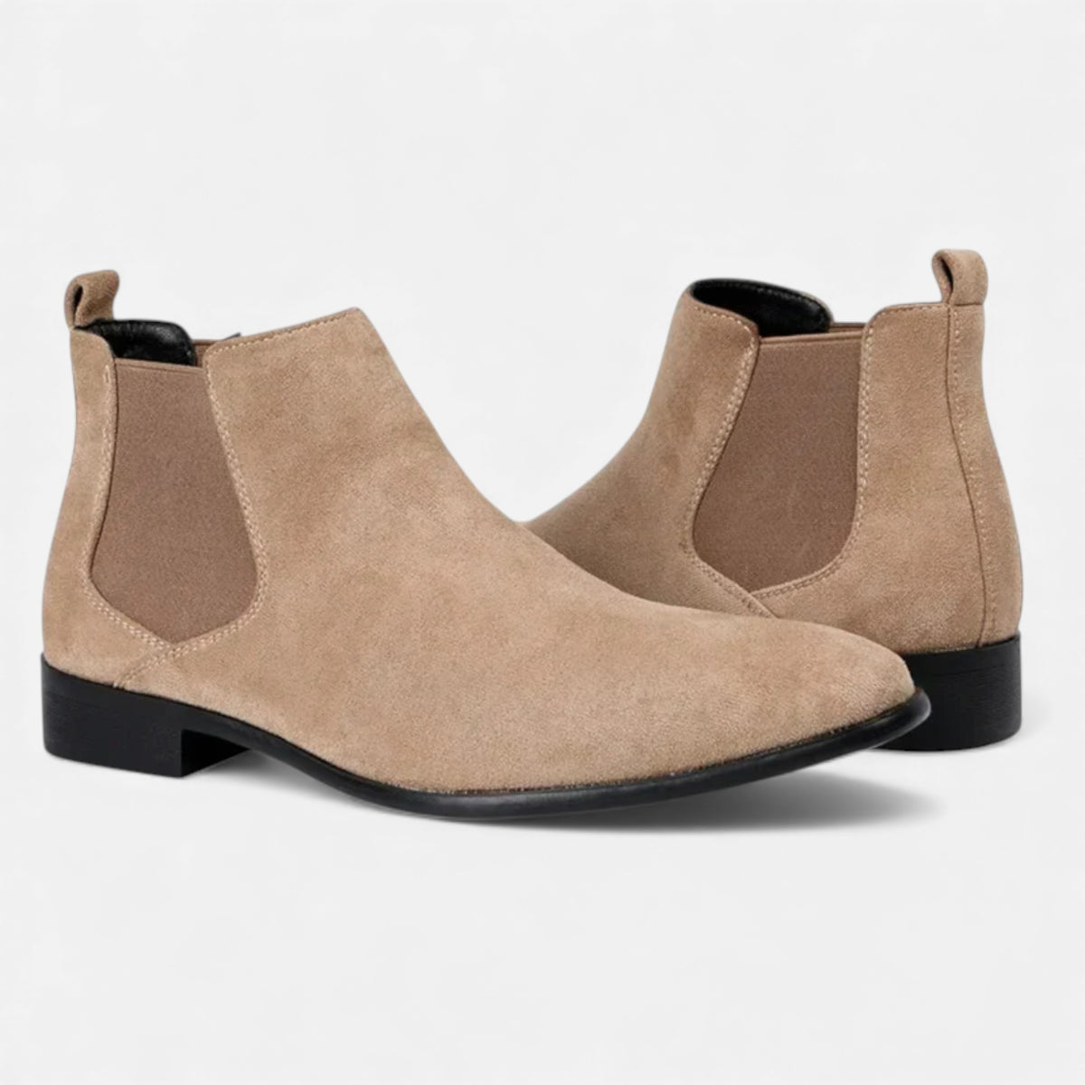 Kacob | Men's Suede Chelsea Boots Square Toe