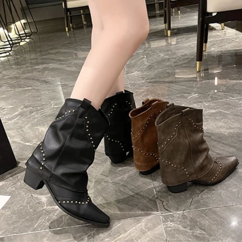 kacob womens slouch western ankle boots