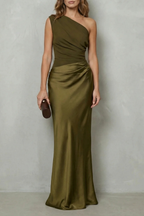 Kacob | One Shoulder Satin Maxi Dress
