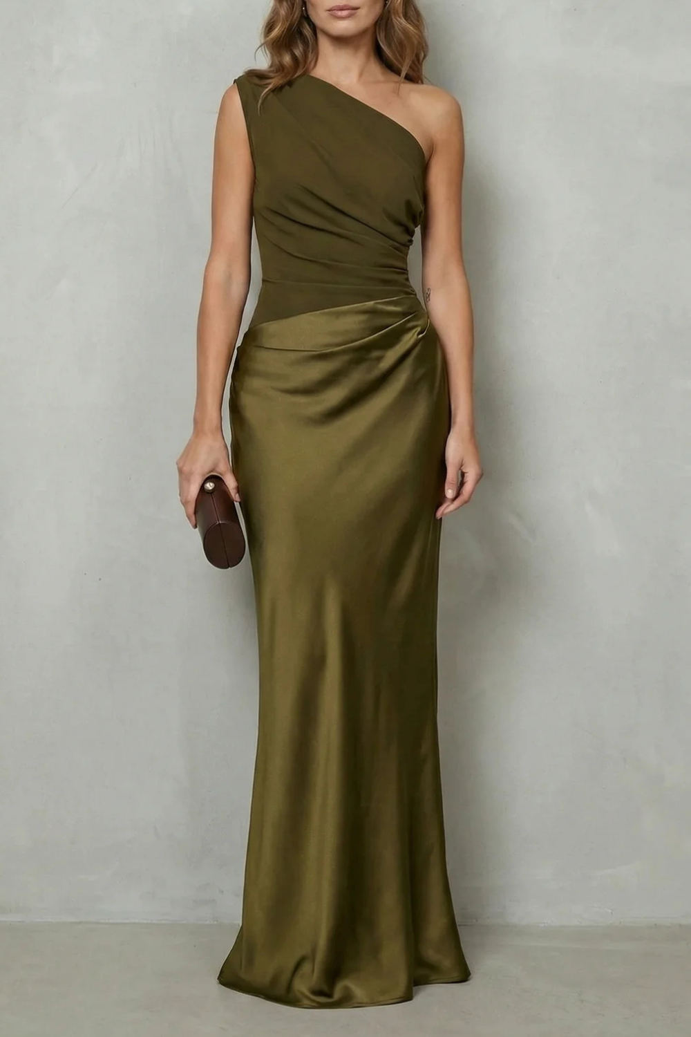 Kacob | One Shoulder Satin Maxi Dress