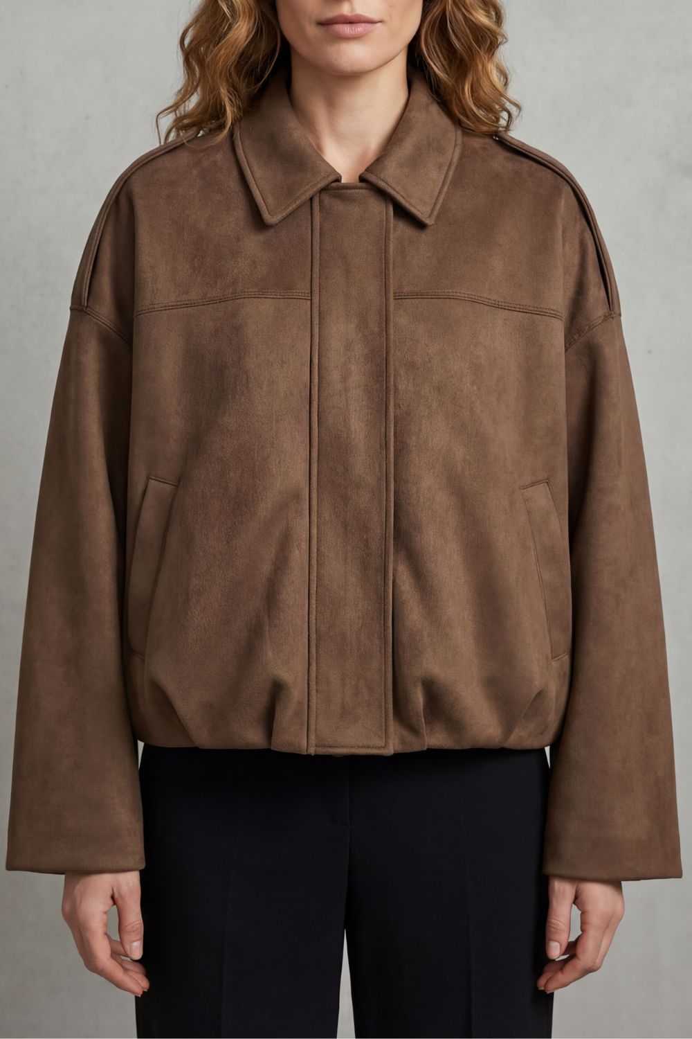 Kacob | Sculpted Volume Suede Bomber Jacket