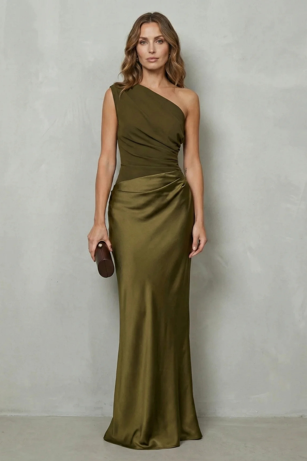 Kacob | One Shoulder Satin Maxi Dress