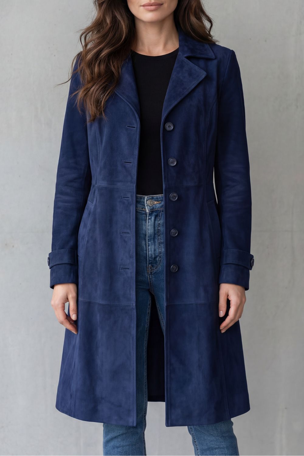 Kacob | Suede Effect Longline Coat