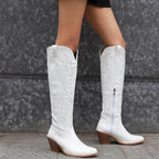 kacob womens western pointed toe calf boots
