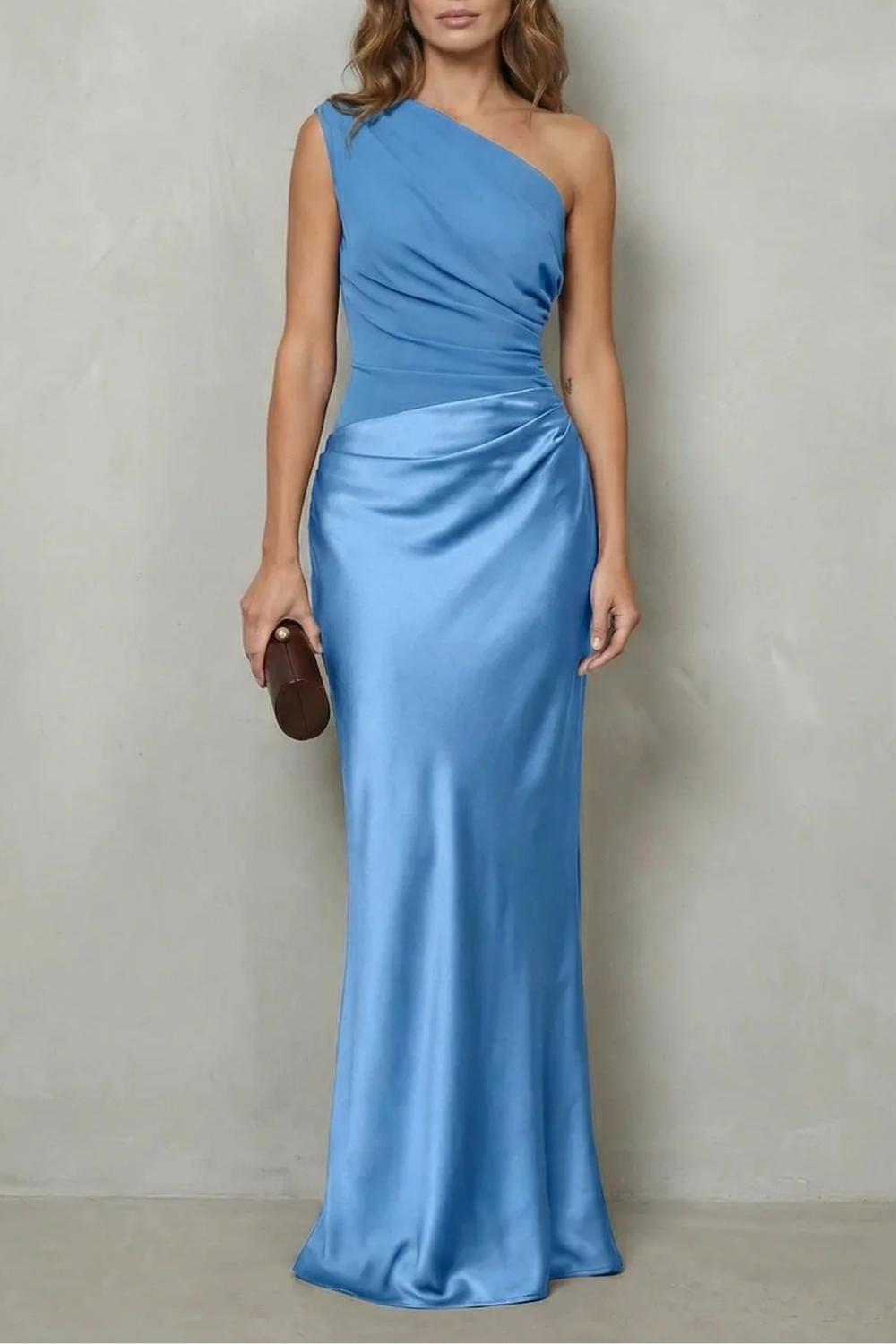 Kacob | One Shoulder Satin Maxi Dress