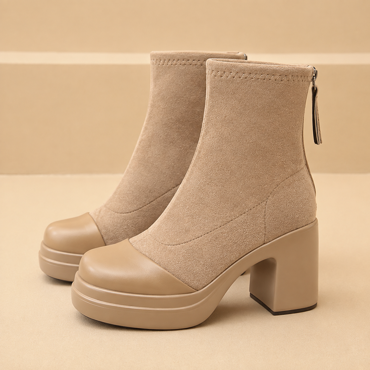 kacob womens chunky platform ankle boots
