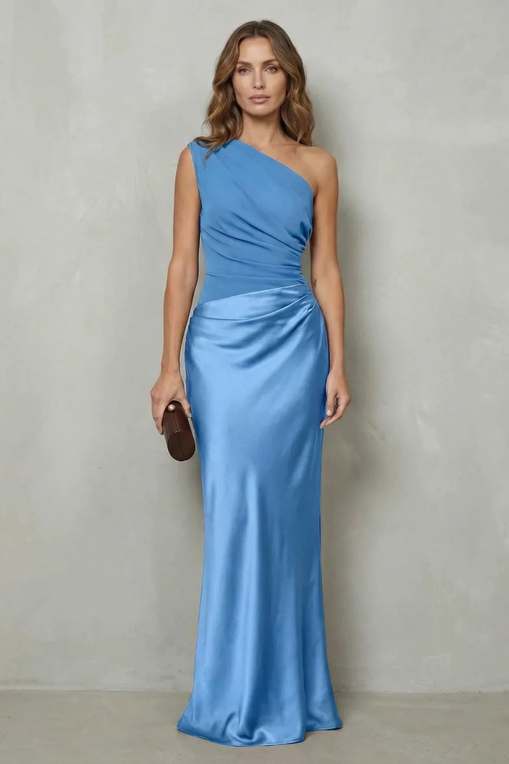 Kacob | One Shoulder Satin Maxi Dress