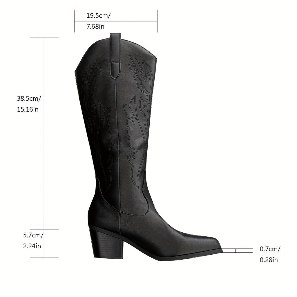 kacob womens pointed toe western knee high boots