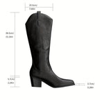 kacob womens pointed toe western knee high boots
