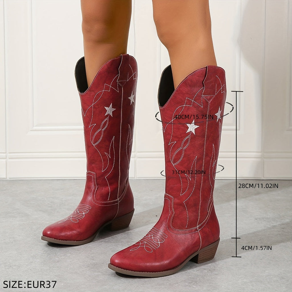 kacob womens star stitch western cowboy boots
