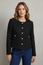 Kacob | Collarless Tweed Jacket