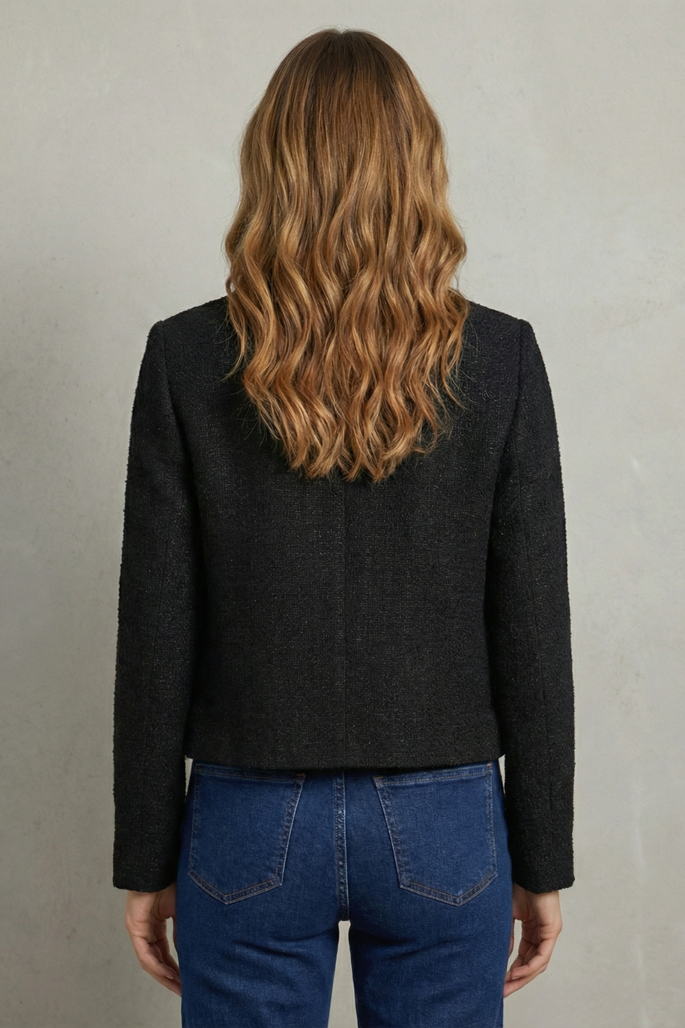 Kacob | Collarless Tweed Jacket