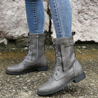 Kacob | Buckle Lace-Up Combat Boots