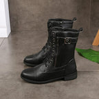 Kacob | Buckle Lace-Up Combat Boots