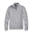 Kacob | Cable Knit Quarter Zip Jumper – Funnel Neck Sweater
