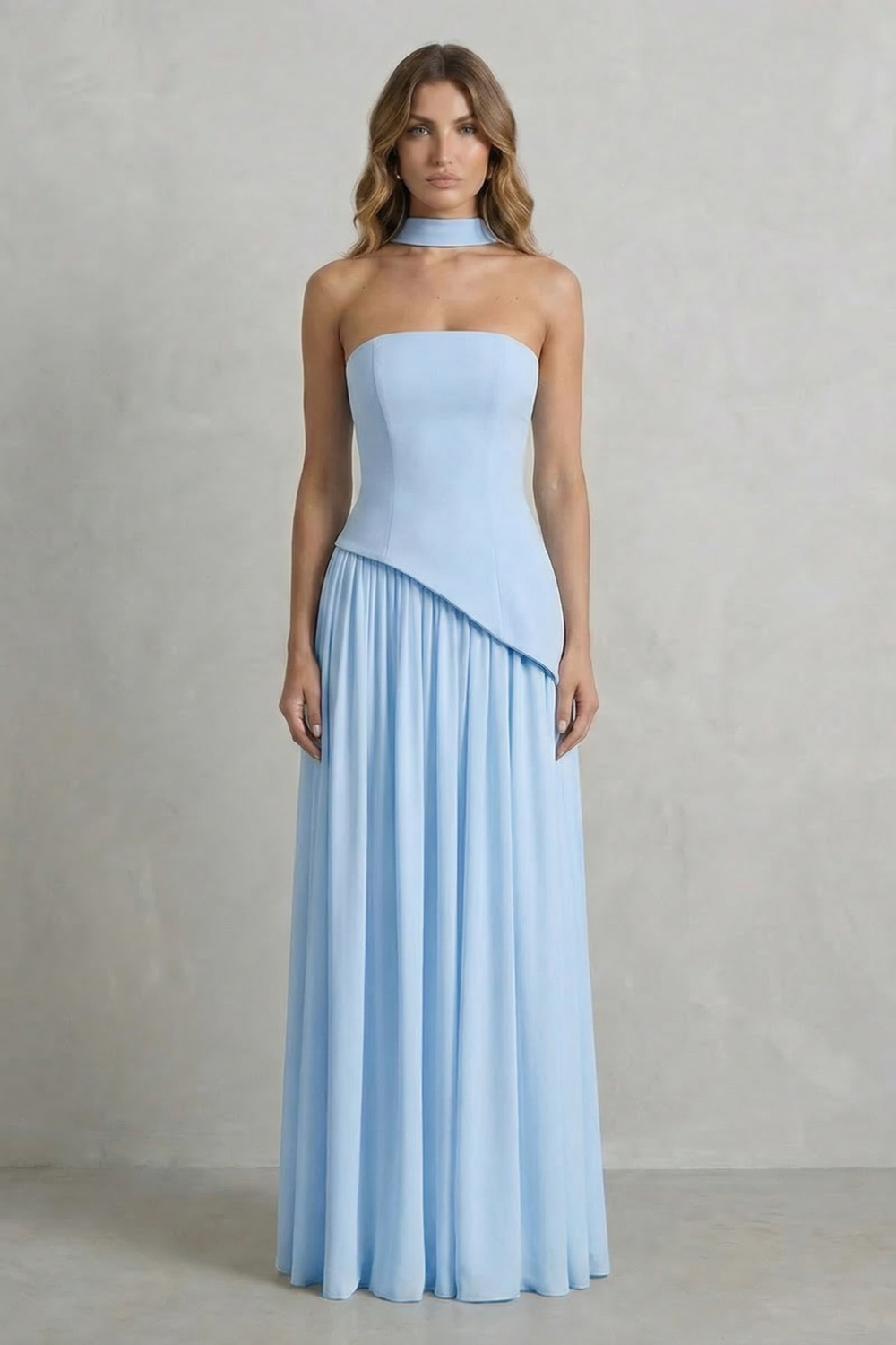 Kacob | Strapless Satin Maxi Dress | Wedding Guest Dress