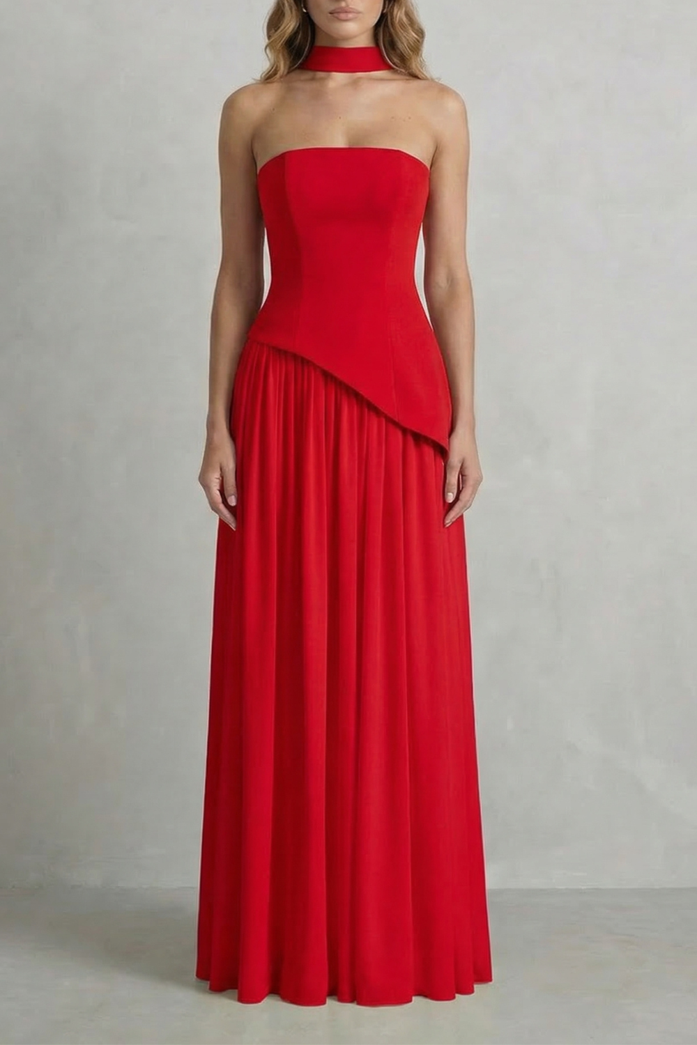 Kacob | Strapless Satin Maxi Dress | Wedding Guest Dress
