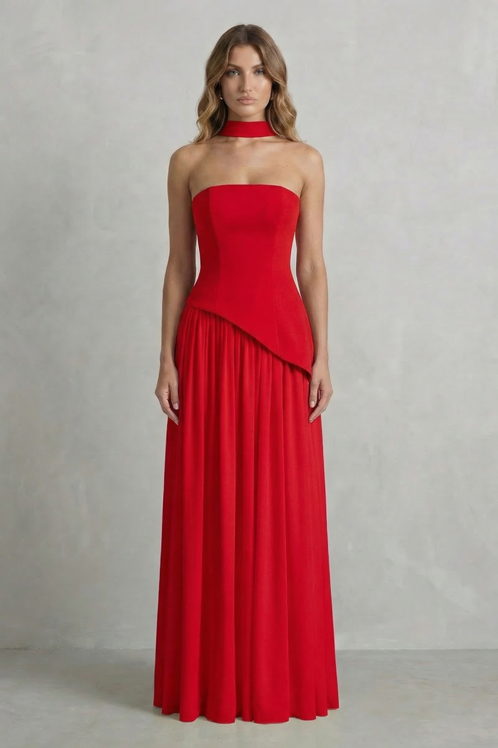 Kacob | Strapless Satin Maxi Dress | Wedding Guest Dress