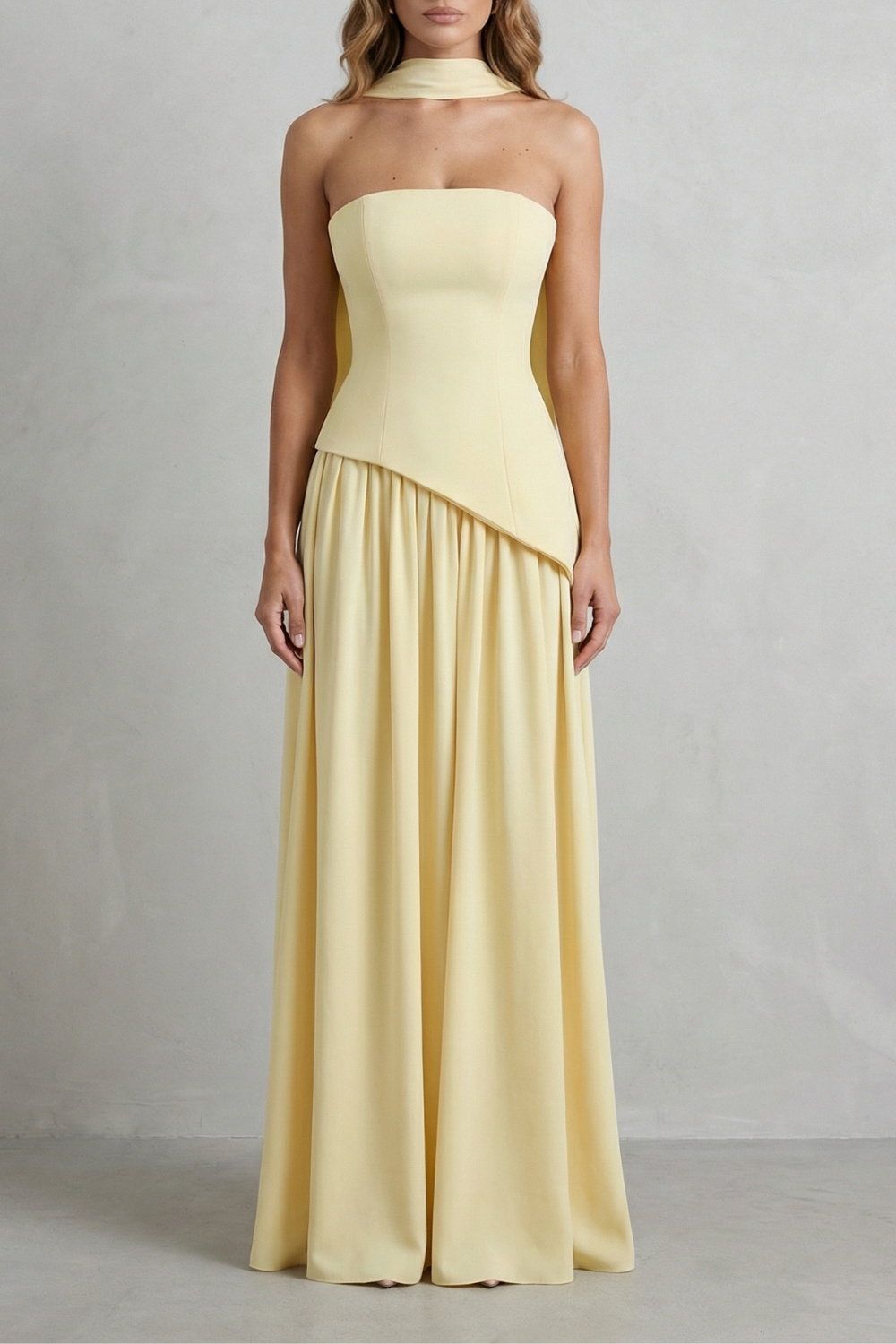 Kacob | Strapless Satin Maxi Dress | Wedding Guest Dress