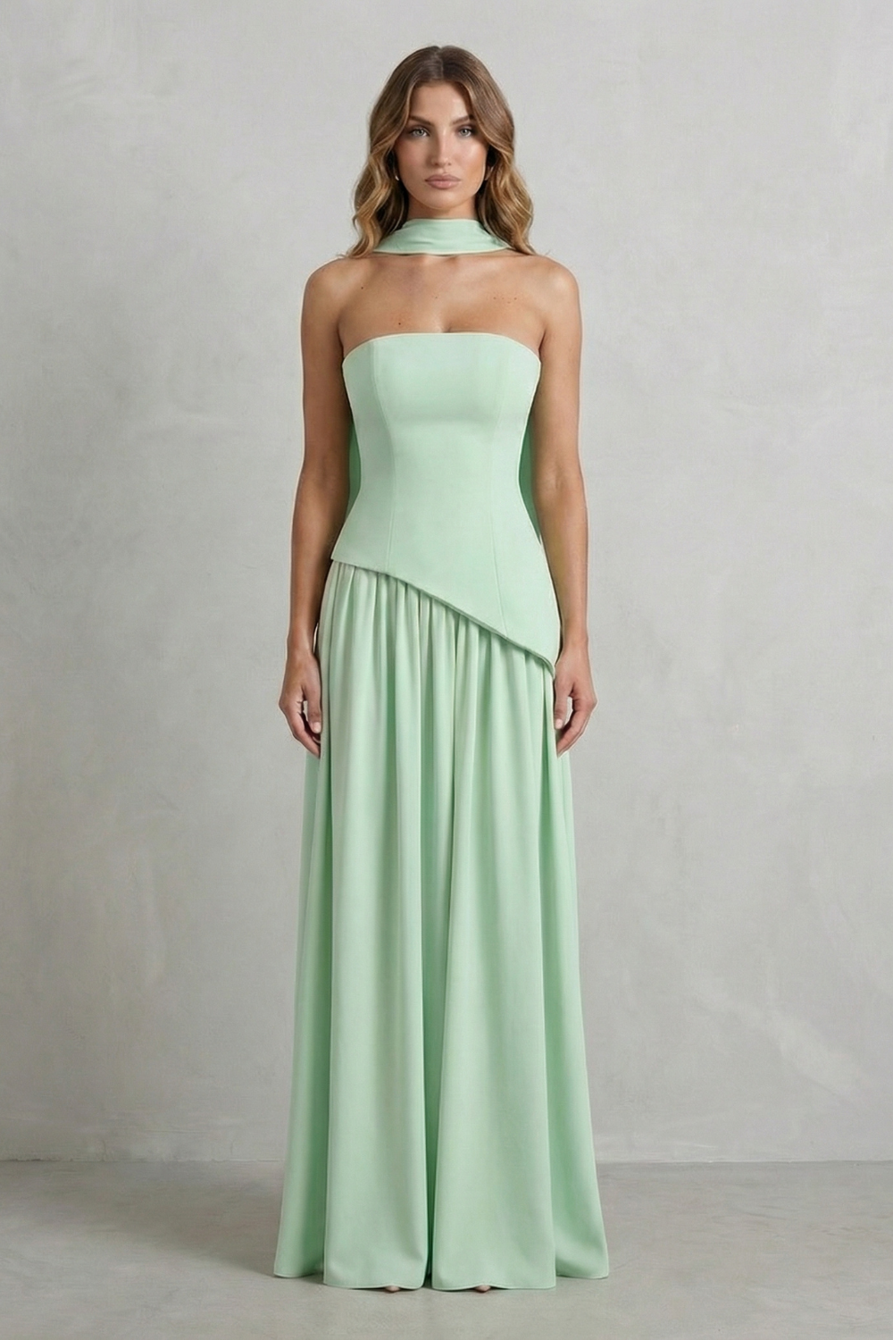 Kacob | Strapless Satin Maxi Dress | Wedding Guest Dress