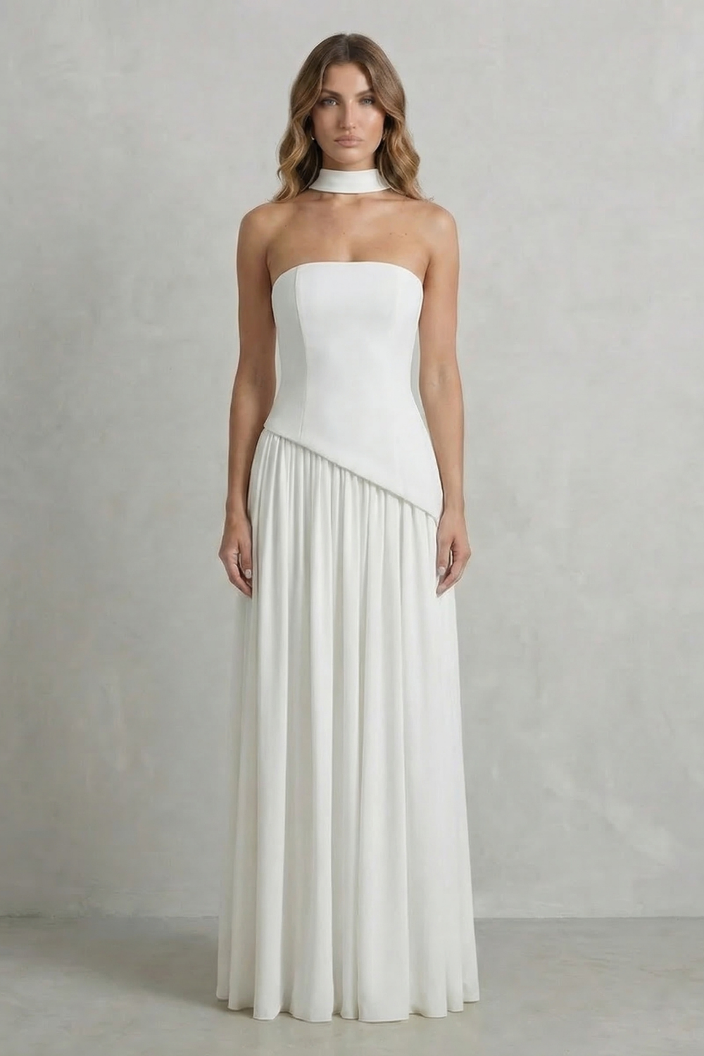 Kacob | Strapless Satin Maxi Dress | Wedding Guest Dress
