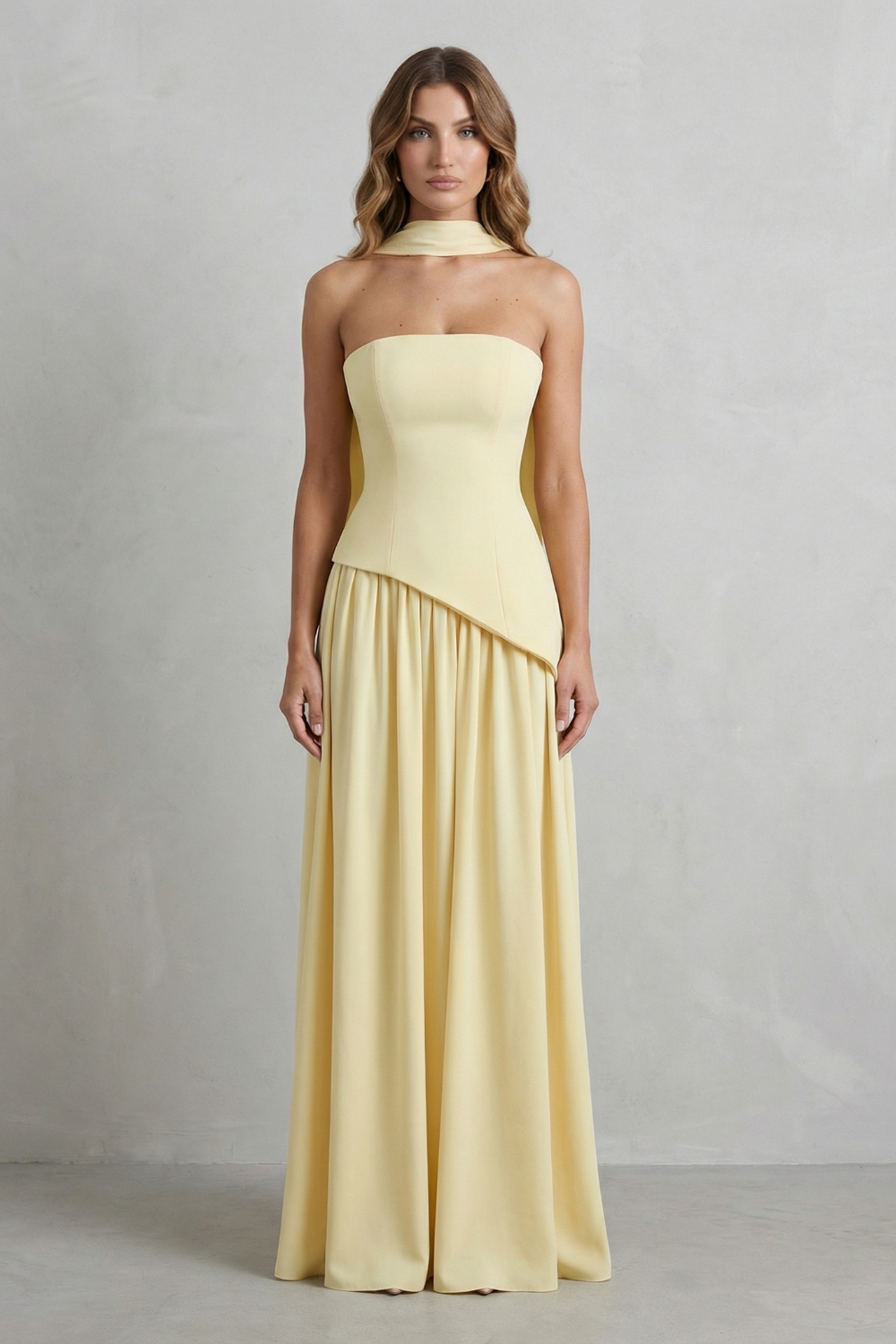 Kacob | Strapless Satin Maxi Dress | Wedding Guest Dress