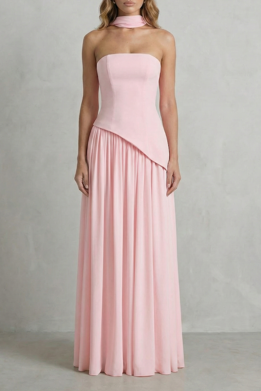 Kacob | Strapless Satin Maxi Dress | Wedding Guest Dress