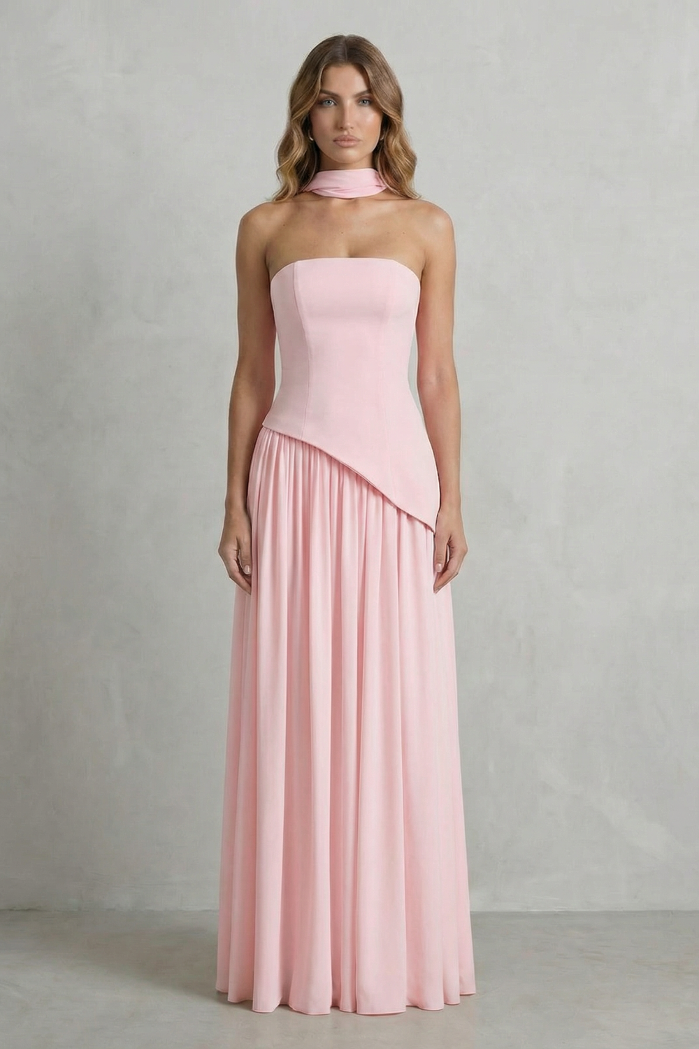 Kacob | Strapless Satin Maxi Dress | Wedding Guest Dress