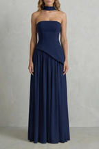 Kacob | Strapless Satin Maxi Dress | Wedding Guest Dress