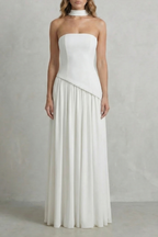 Kacob | Strapless Satin Maxi Dress | Wedding Guest Dress