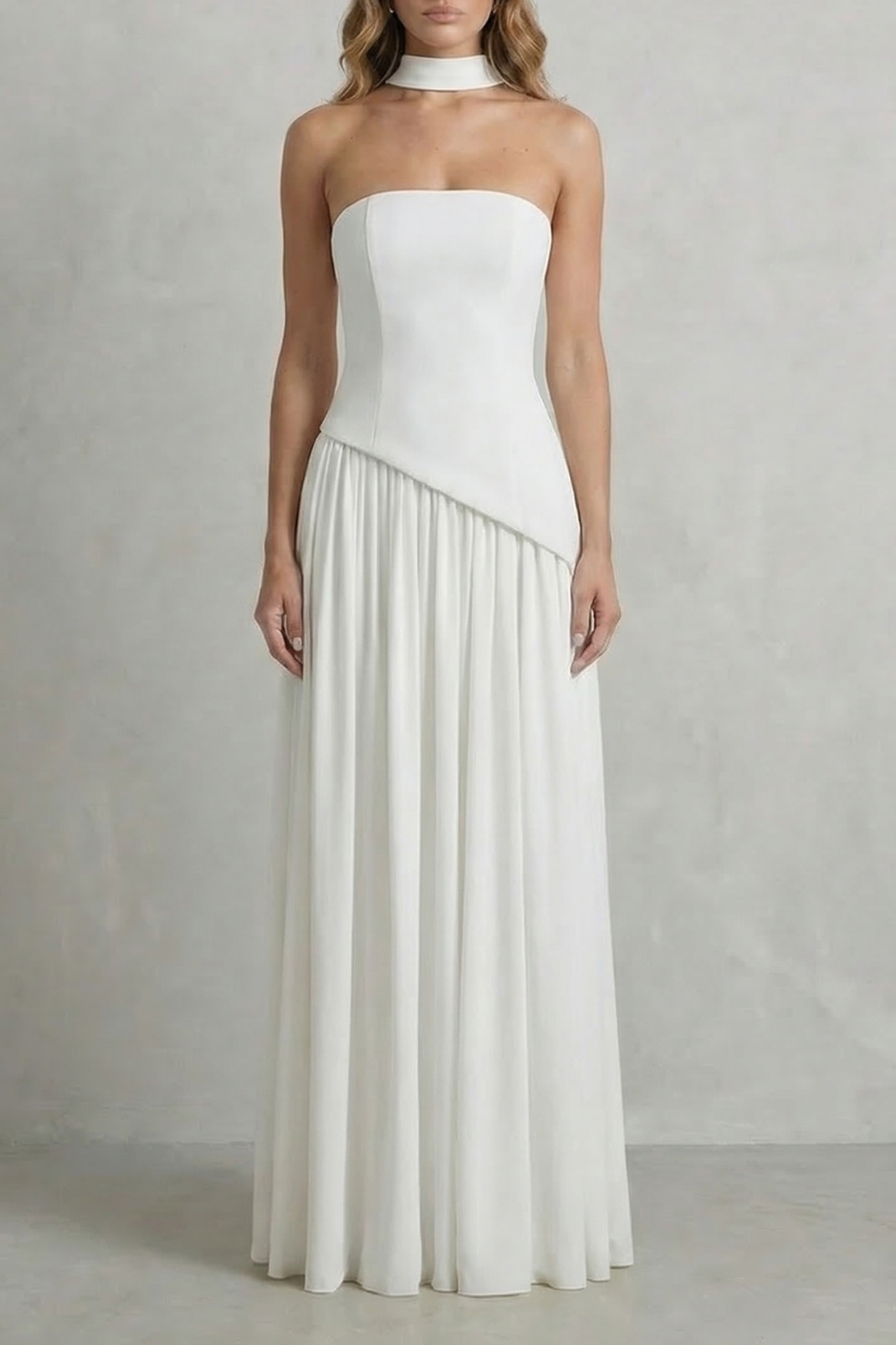 Kacob | Strapless Satin Maxi Dress | Wedding Guest Dress