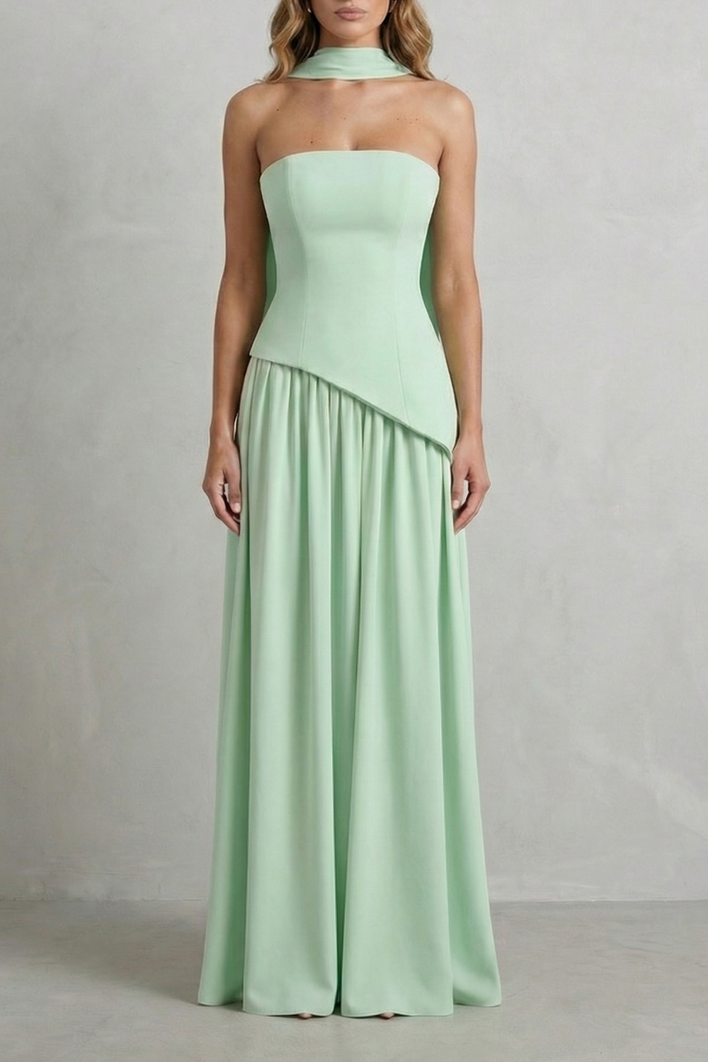 Kacob | Strapless Satin Maxi Dress | Wedding Guest Dress