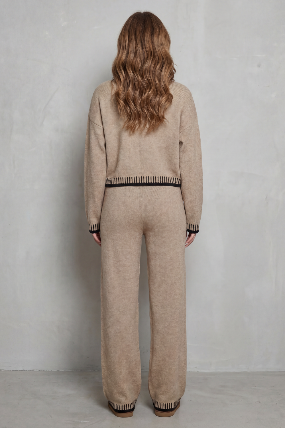 Kacob | Contrast Trim Knit Loungewear Set