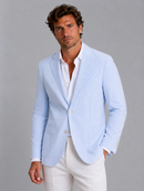 Kacob | Men's Seersucker Blazer – Slim Fit Summer Jacket