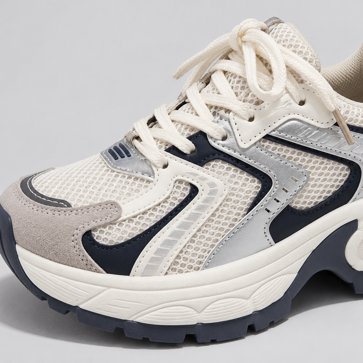 Kacob | Women's Chunky Platform Trainers – Mesh Panel Sneakers