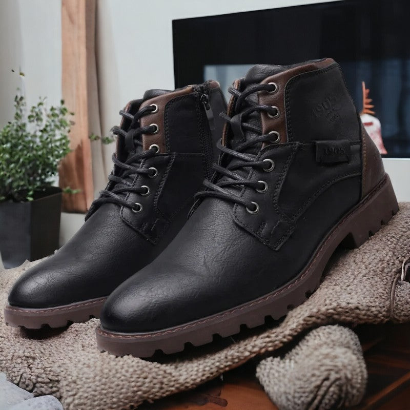 Kacob | Men's Leather Lace-Up Ankle Boots
