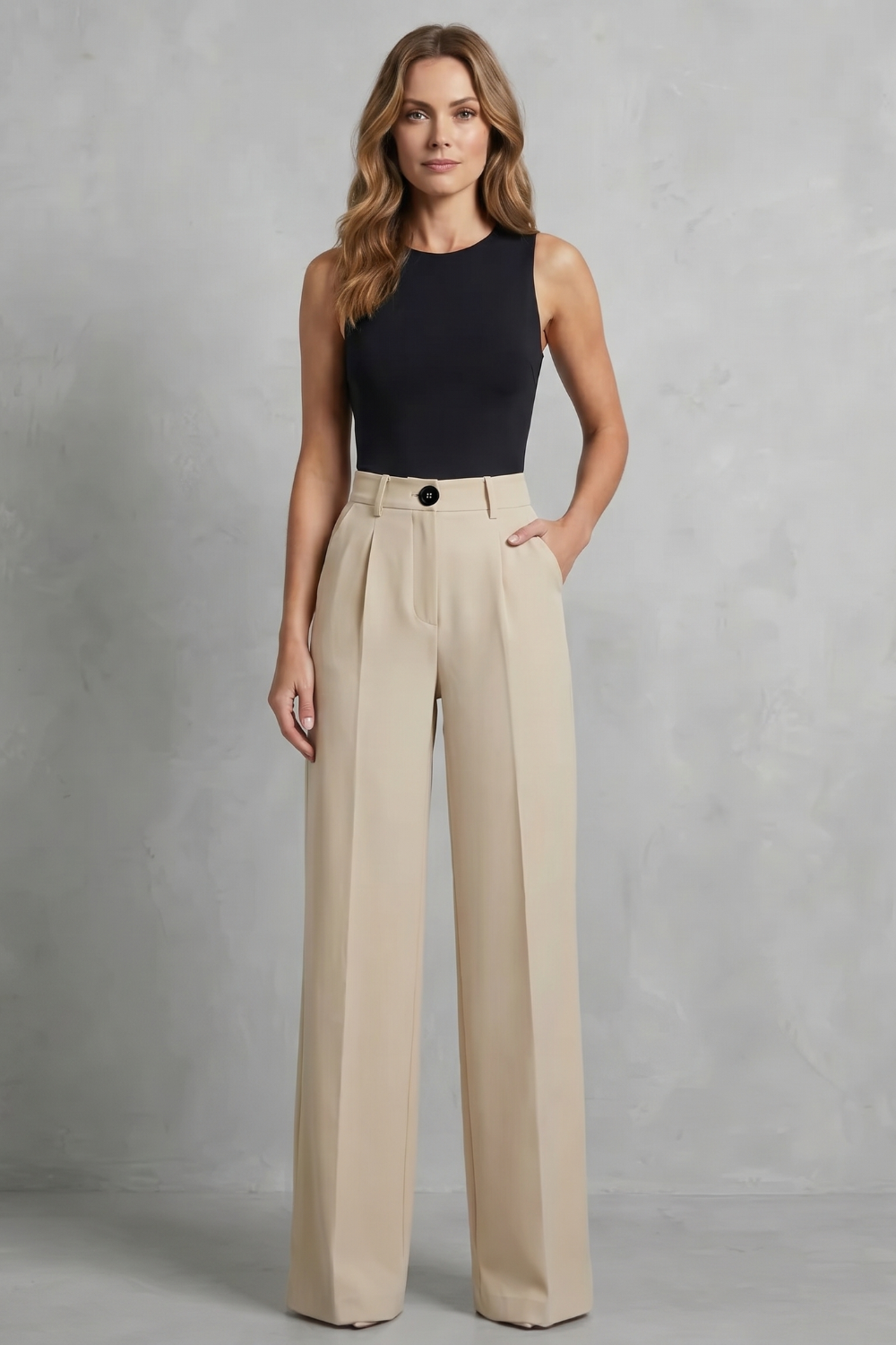 Kacob | High Waist Wide Leg Trousers