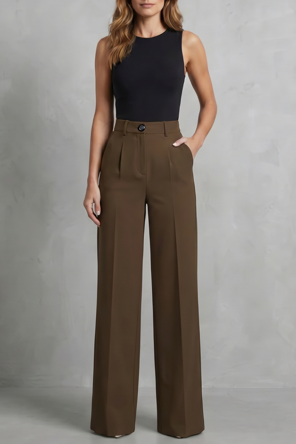 Kacob | High Waist Wide Leg Trousers