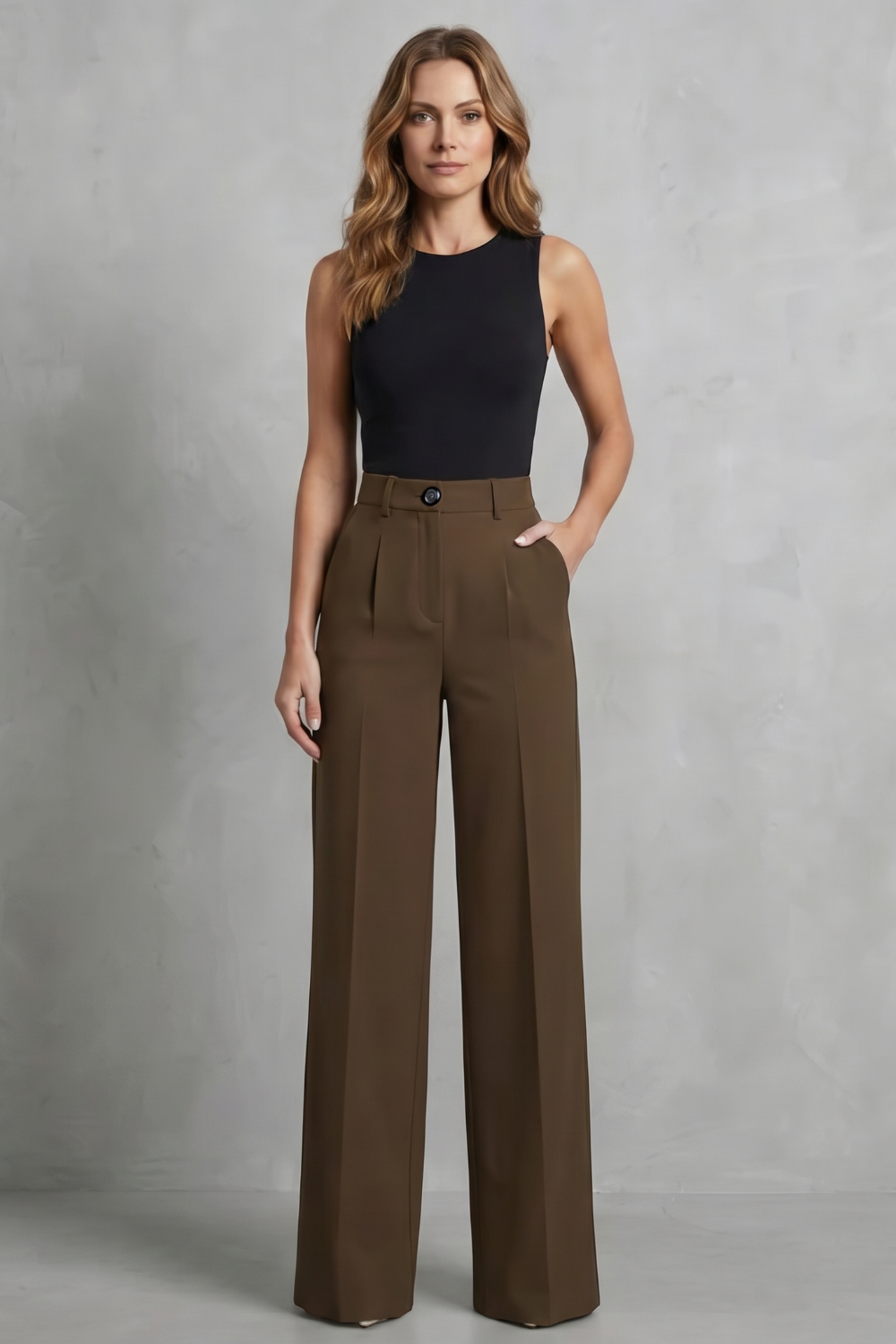 Kacob | High Waist Wide Leg Trousers