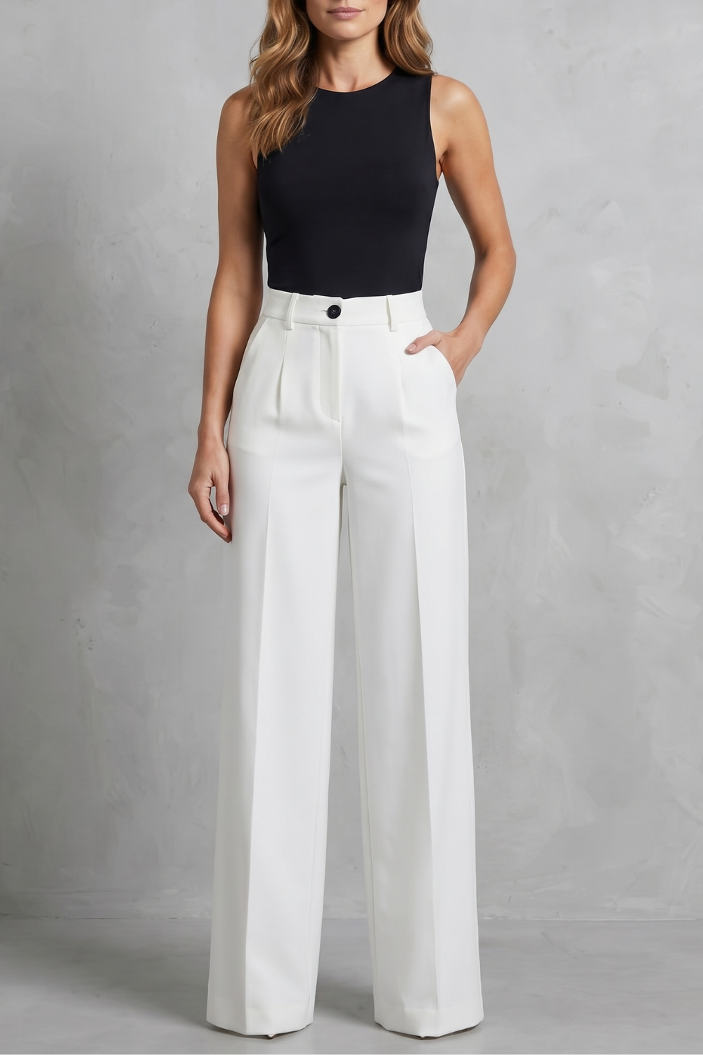 Kacob | High Waist Wide Leg Trousers