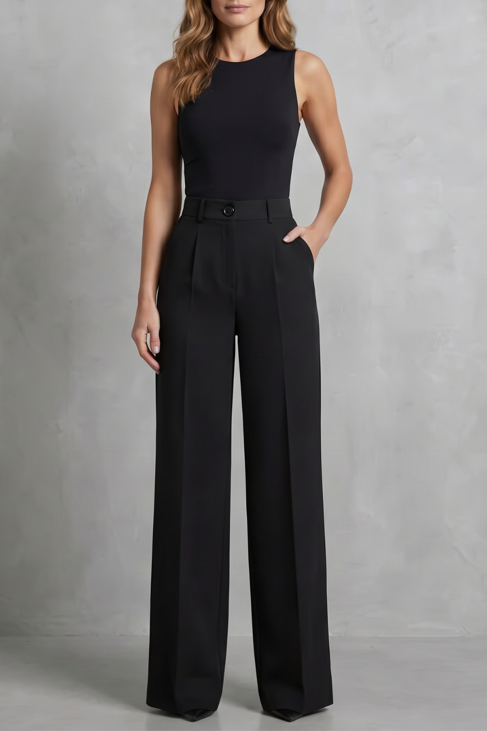 Kacob | High Waist Wide Leg Trousers