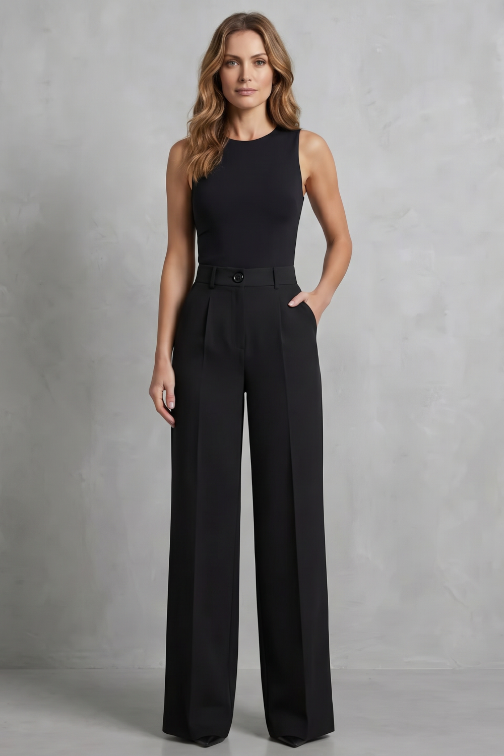 Kacob | High Waist Wide Leg Trousers