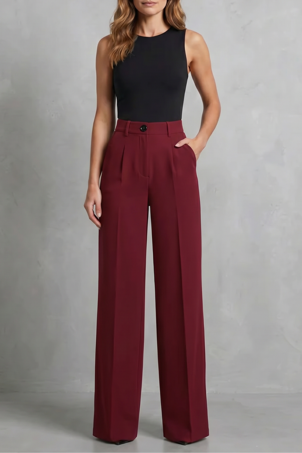 Kacob | High Waist Wide Leg Trousers