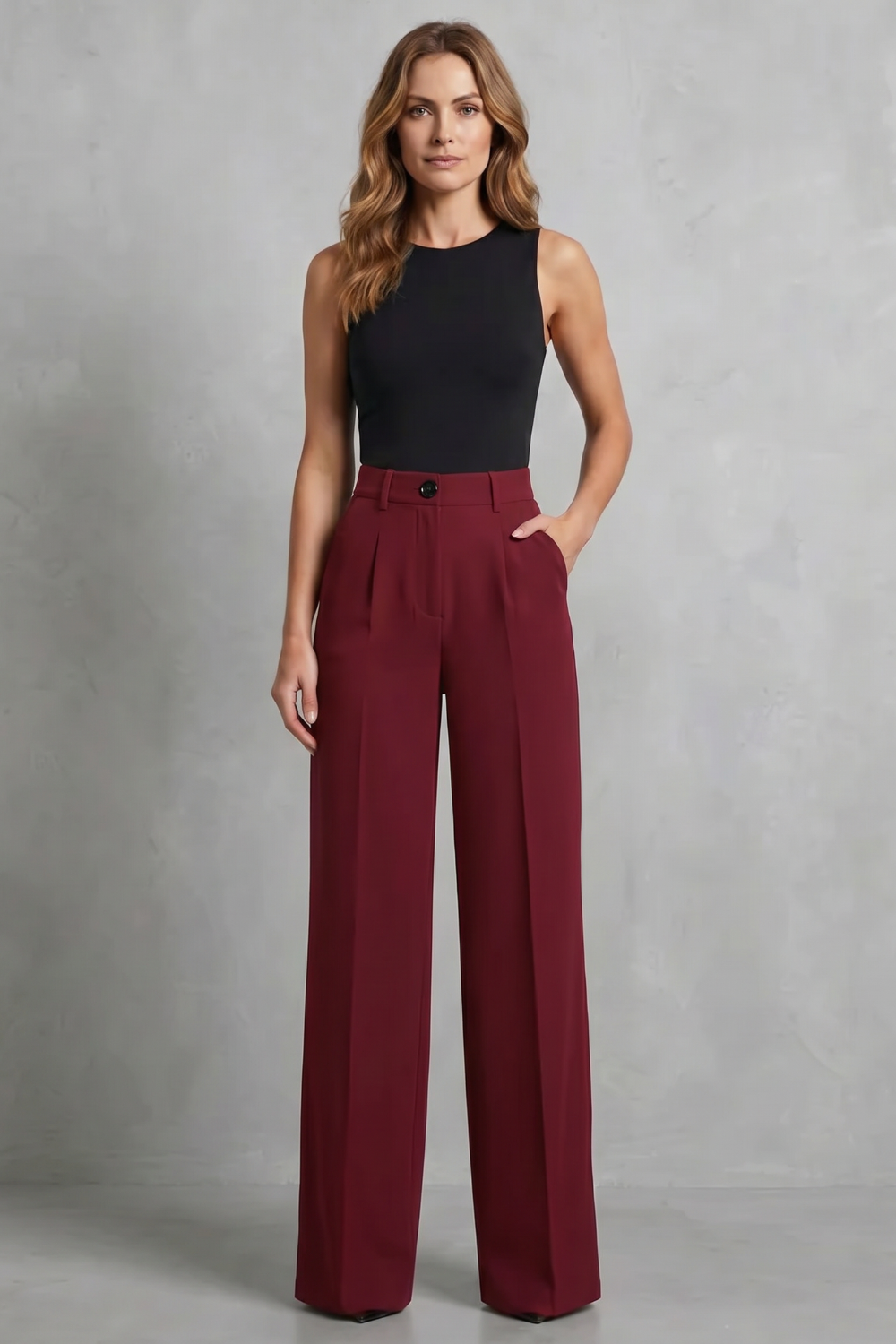 Kacob | High Waist Wide Leg Trousers