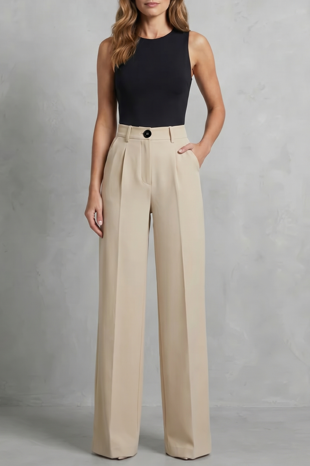 Kacob | High Waist Wide Leg Trousers