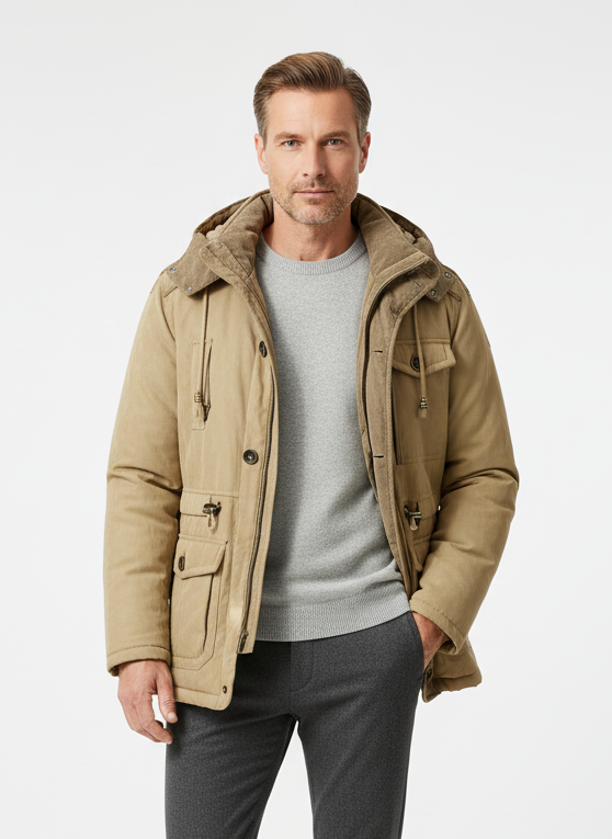 Kacob | Fleece-Lined Corduroy Hood Jacket