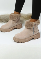 Kacob | Fur-Trim Chunky Ankle Boots