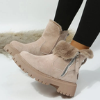 Kacob | Fur-Trim Chunky Ankle Boots